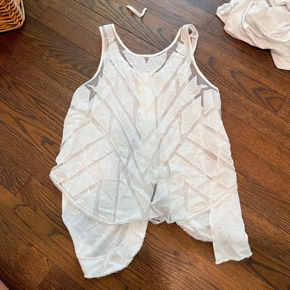 Free people white sheer tank